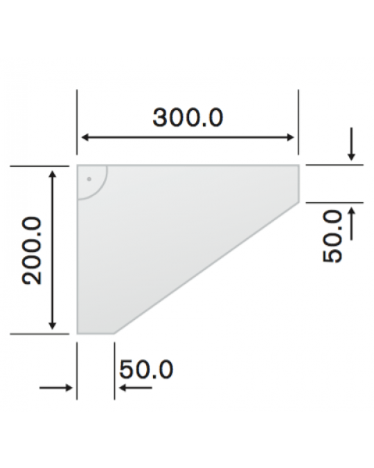 200mm x 300mm Straight no holes 