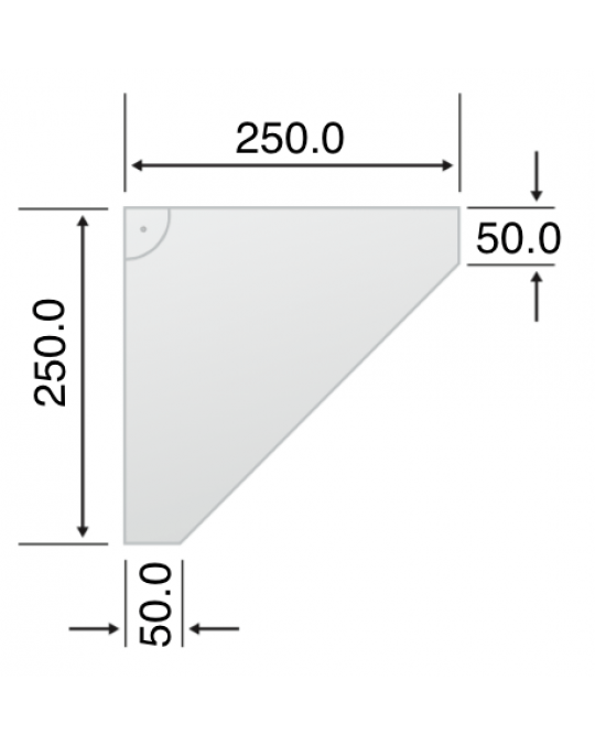 250mm x 250mm Straight No holes