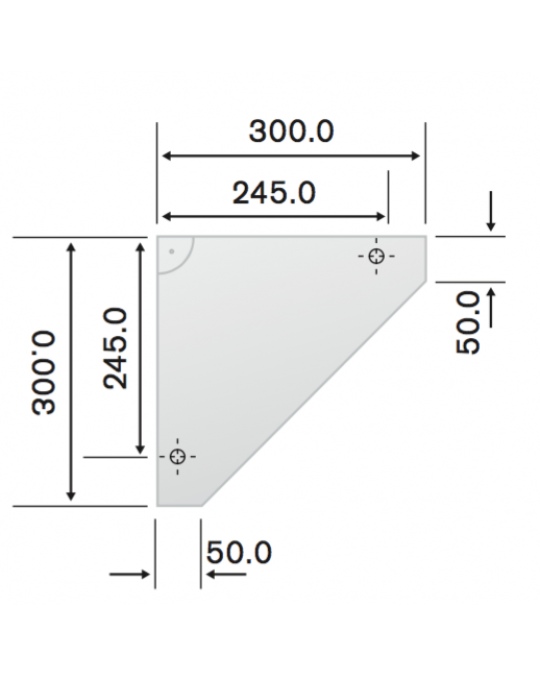 300mm x 300mm straight with holes