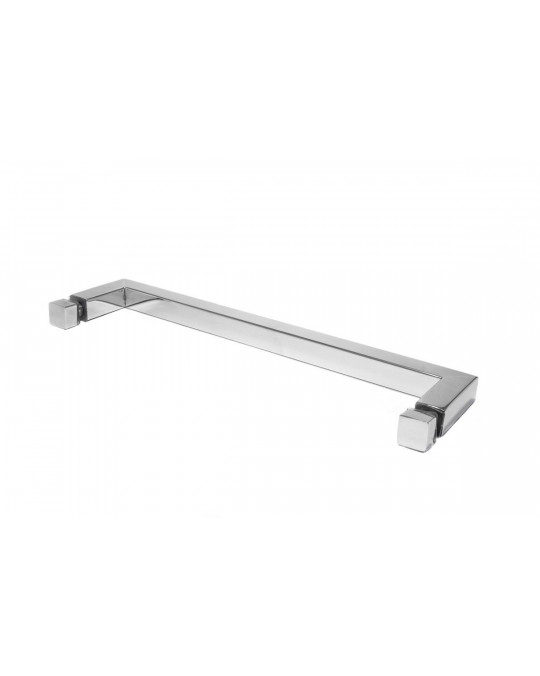 Square Towel Rail (600mm) with Finials Glass Mount