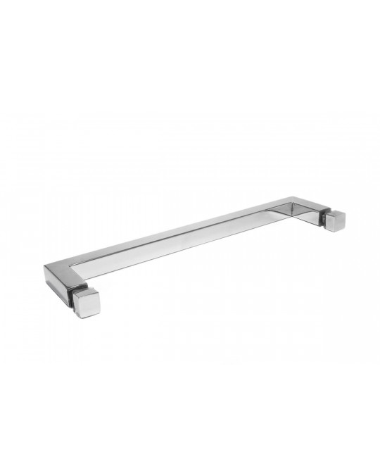 Square Towel Rail (300mm) with Finials Glass Mount